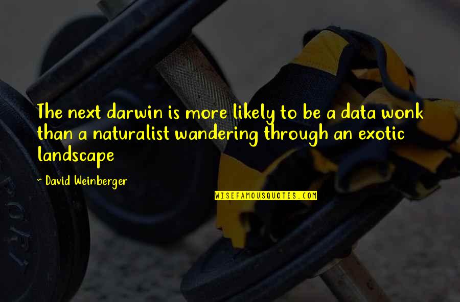 Foreign Travel Quotes By David Weinberger: The next darwin is more likely to be