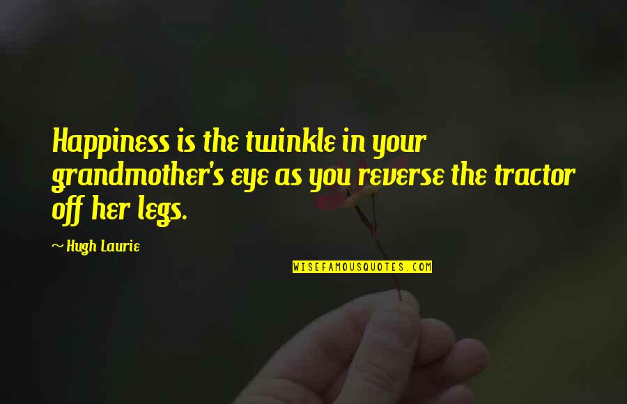 Foreigner Look Quotes By Hugh Laurie: Happiness is the twinkle in your grandmother's eye