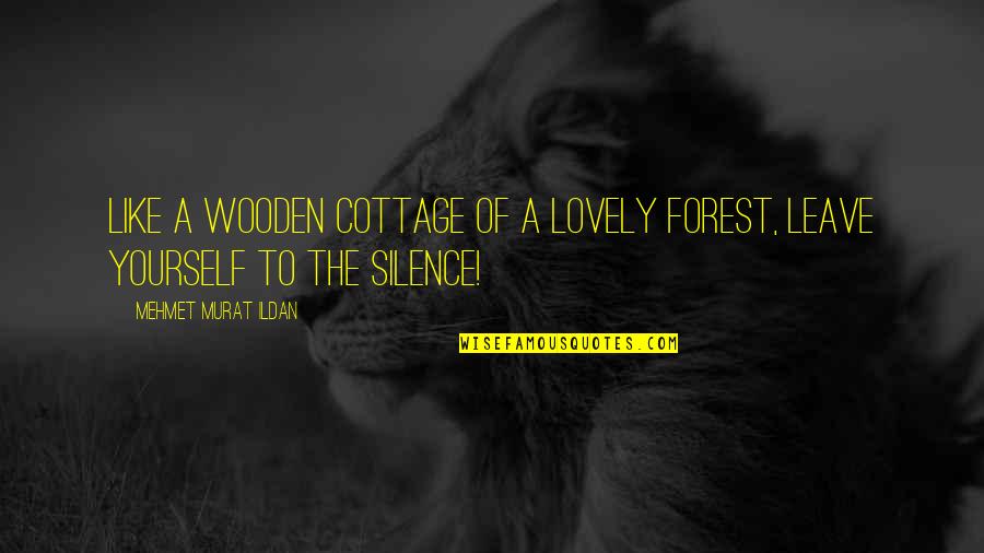 Forest Silence Quotes By Mehmet Murat Ildan: Like a wooden cottage of a lovely forest, Forest Silence Quotes By Mehmet Murat Ildan: Like a wooden cottage of a lovely forest,