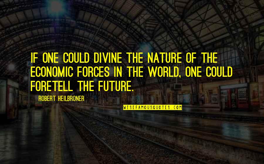 Foretell Quotes By Robert Heilbroner: If one could divine the nature of the