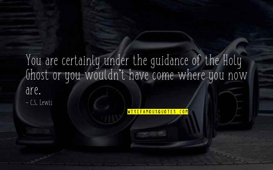 Forethinkings Quotes By C.S. Lewis: You are certainly under the guidance of the