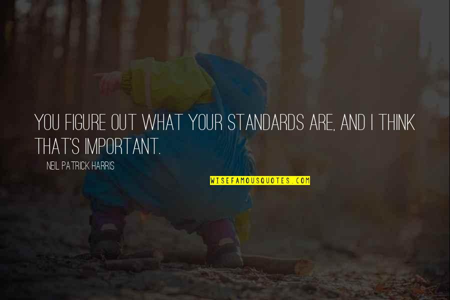 Forever A Kid At Heart Quotes By Neil Patrick Harris: You figure out what your standards are, and Forever A Kid At Heart Quotes By Neil Patrick Harris: You figure out what your standards are, and