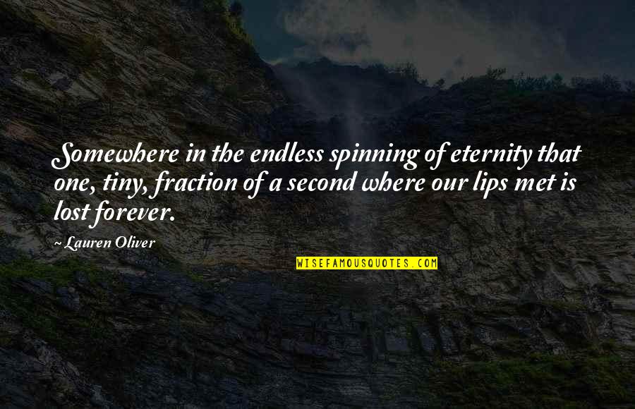 Forever And Eternity Quotes By Lauren Oliver: Somewhere in the endless spinning of eternity that