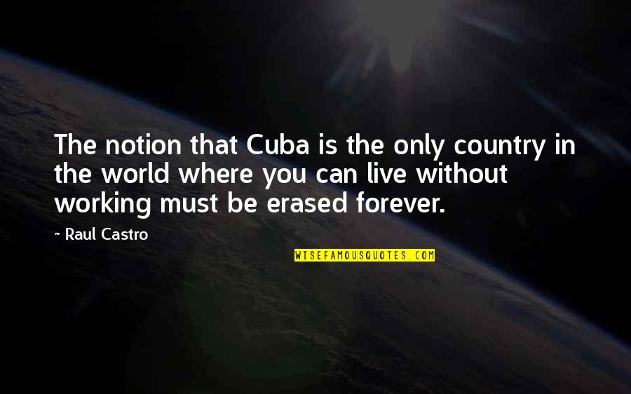 Forever Country Quotes By Raul Castro: The notion that Cuba is the only country