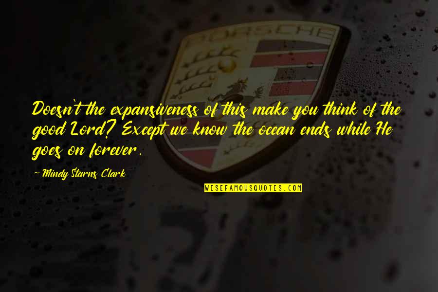Forever Ends Quotes By Mindy Starns Clark: Doesn't the expansiveness of this make you think
