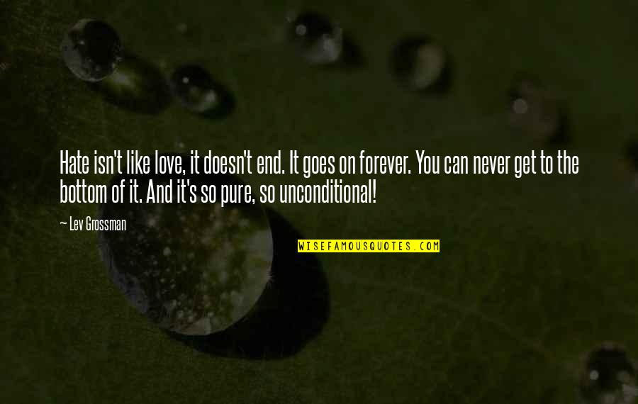 Forever Never Quotes By Lev Grossman: Hate isn't like love, it doesn't end. It