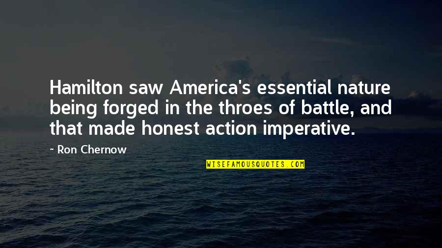 Forever One Moissanite Quotes By Ron Chernow: Hamilton saw America's essential nature being forged in