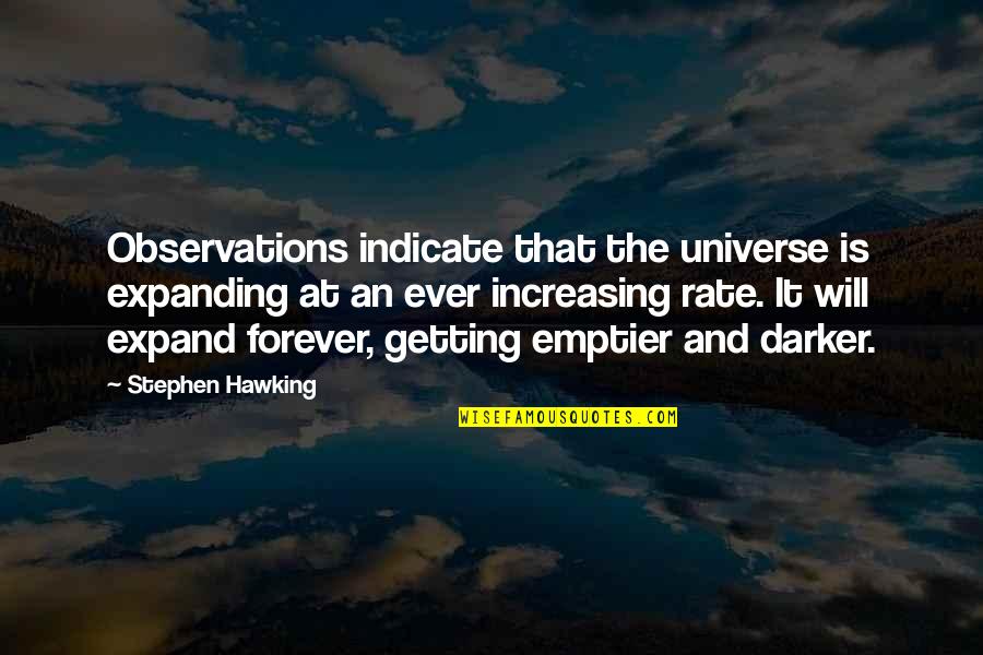 Forever There For You Quotes By Stephen Hawking: Observations indicate that the universe is expanding at