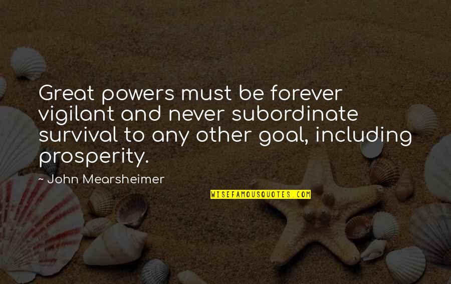 Forever Vigilant Quotes By John Mearsheimer: Great powers must be forever vigilant and never