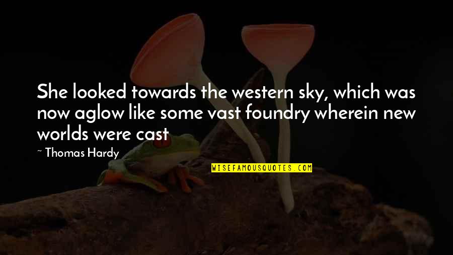 Forged Clothing Quotes By Thomas Hardy: She looked towards the western sky, which was