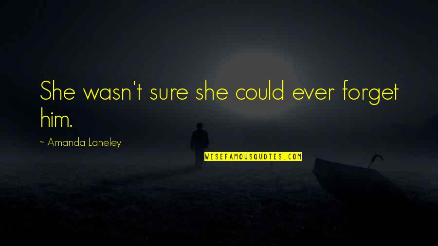 Forget About Him Quotes By Amanda Laneley: She wasn't sure she could ever forget him.