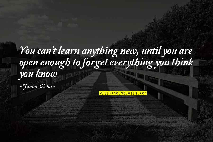 Forget Everything Quotes By James Victore: You can't learn anything new, until you are