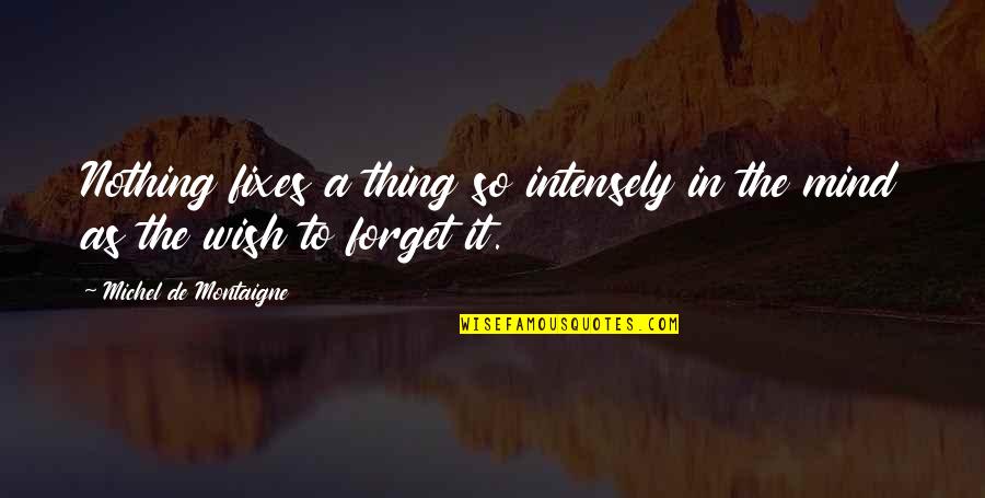 Forget It Quotes By Michel De Montaigne: Nothing fixes a thing so intensely in the