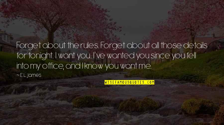 Forget Me Quotes By E.L. James: Forget about the rules. Forget about all those