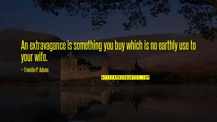 Forget Our Friendship Quotes By Franklin P. Adams: An extravagance is something you buy which is