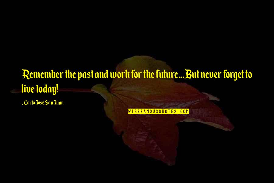 Forget Past Quotes By Carlo Jose San Juan: Remember the past and work for the future...But
