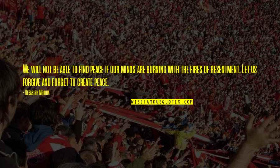 Forget Quotes And Quotes By Debasish Mridha: We will not be able to find peace Forget Quotes And Quotes By Debasish Mridha: We will not be able to find peace