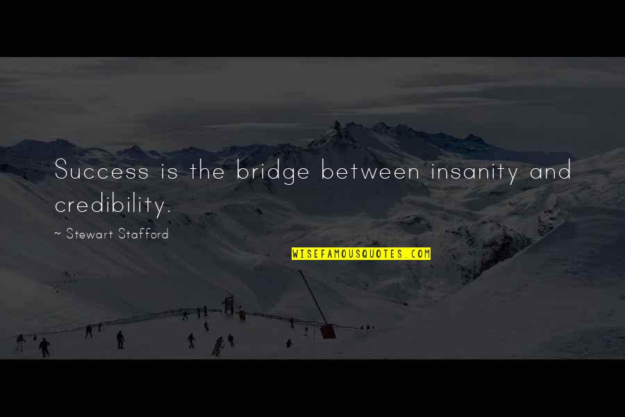 Forget The Naysayers Quotes By Stewart Stafford: Success is the bridge between insanity and credibility.