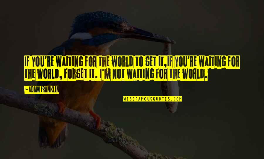 Forget The World Quotes By Adam Franklin: If you're waiting for the world to get