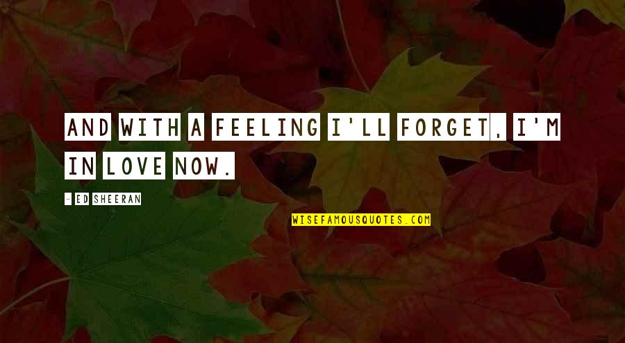Forget This Feeling Quotes By Ed Sheeran: And with a feeling I'll forget, I'm in