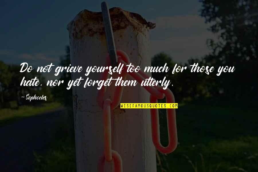 Forget Those Quotes By Sophocles: Do not grieve yourself too much for those