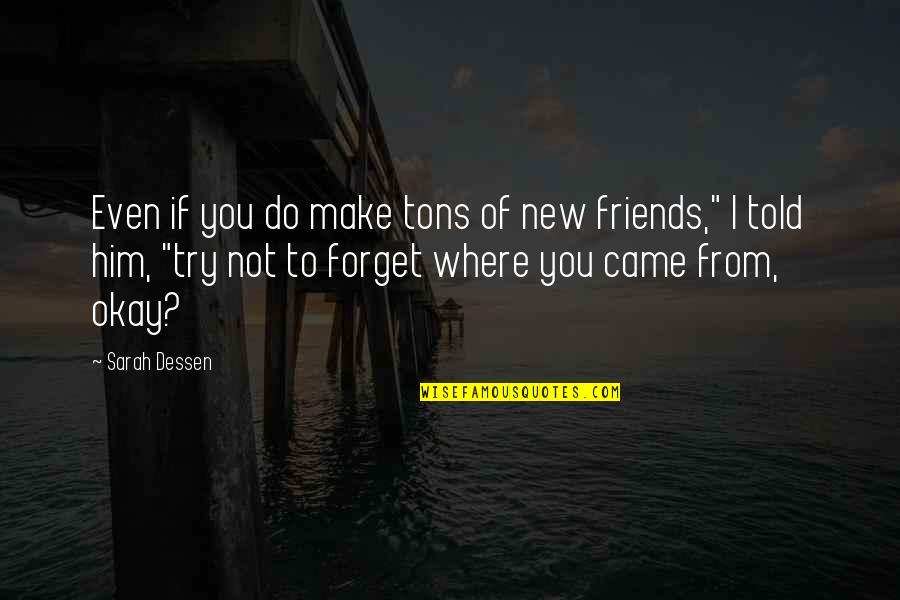 Forget Where You Came From Quotes By Sarah Dessen: Even if you do make tons of new