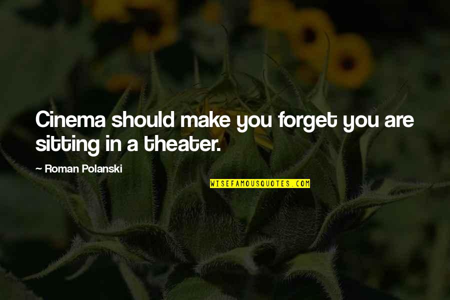 Forget You Quotes By Roman Polanski: Cinema should make you forget you are sitting