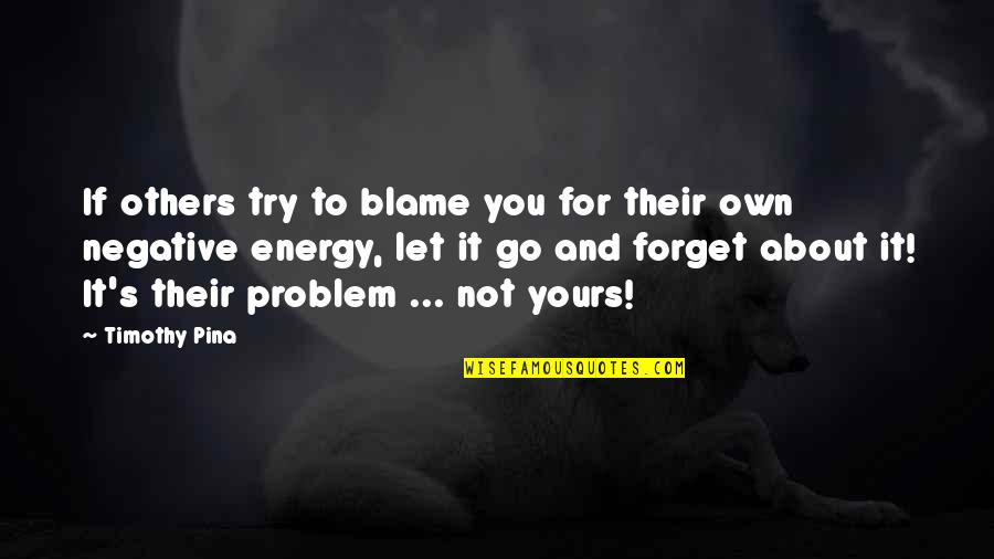 Forget You Quotes By Timothy Pina: If others try to blame you for their