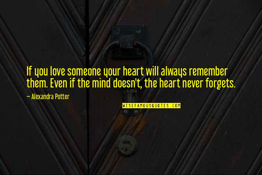 Forgets Quotes By Alexandra Potter: If you love someone your heart will always