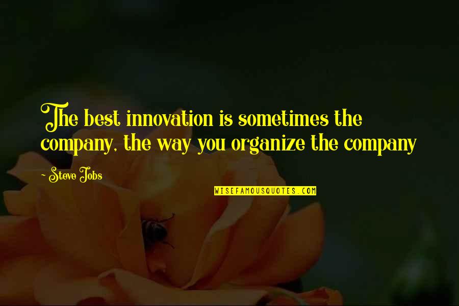 Forgetters Band Quotes By Steve Jobs: The best innovation is sometimes the company, the