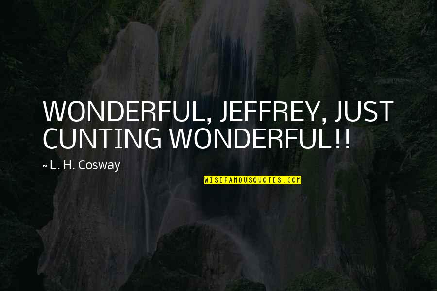 Forgetting And Moving On Quotes By L. H. Cosway: WONDERFUL, JEFFREY, JUST CUNTING WONDERFUL!!