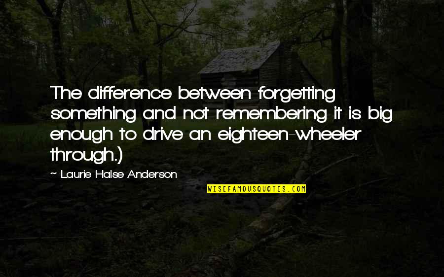 Forgetting And Remembering Quotes By Laurie Halse Anderson: The difference between forgetting something and not remembering
