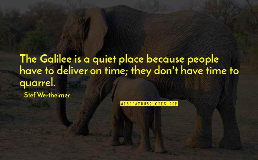 Forgetting Bad Times Quotes By Stef Wertheimer: The Galilee is a quiet place because people