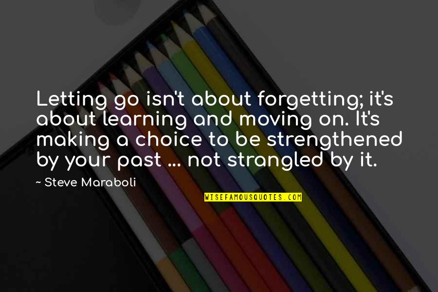 Forgetting Past Quotes By Steve Maraboli: Letting go isn't about forgetting; it's about learning