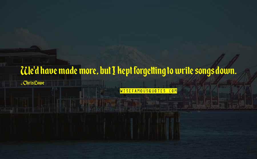 Forgetting Quotes By Chris Lowe: We'd have made more, but I kept forgetting