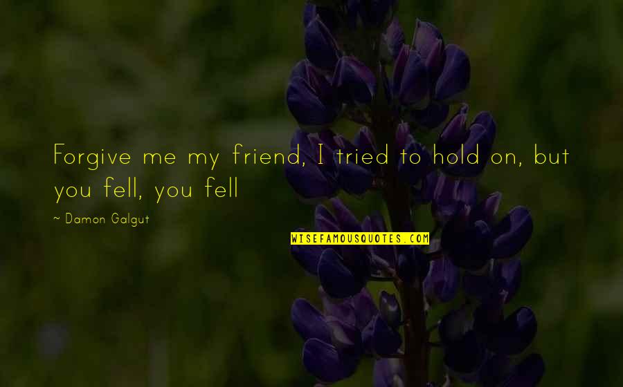 Forgive Friend Quotes By Damon Galgut: Forgive me my friend, I tried to hold