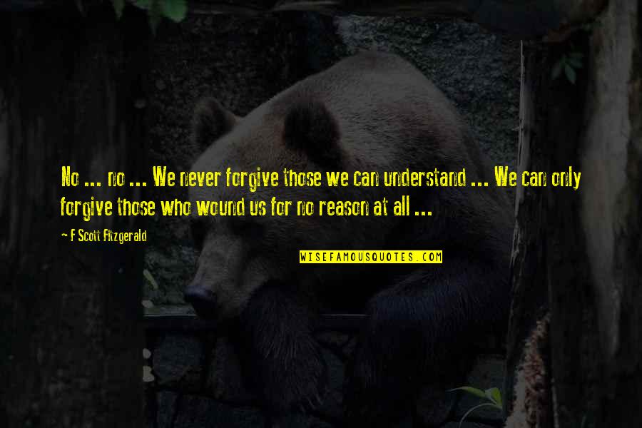 Forgive Those Quotes By F Scott Fitzgerald: No ... no ... We never forgive those