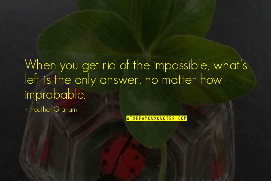 Forgive Yourself For Past Mistakes Quotes By Heather Graham: When you get rid of the impossible, what's