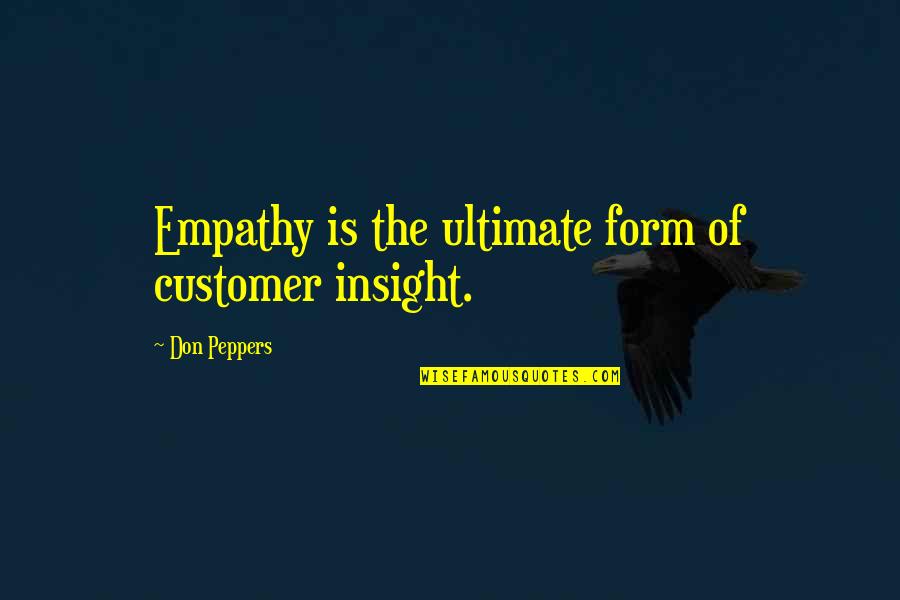 Forgiveness And Forgetting Quotes By Don Peppers: Empathy is the ultimate form of customer insight. Forgiveness And Forgetting Quotes By Don Peppers: Empathy is the ultimate form of customer insight.