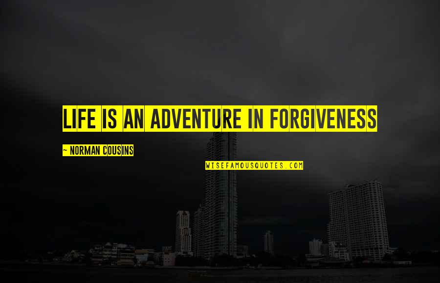 Forgiveness Christianity Quotes By Norman Cousins: Life is an adventure in forgiveness Forgiveness Christianity Quotes By Norman Cousins: Life is an adventure in forgiveness