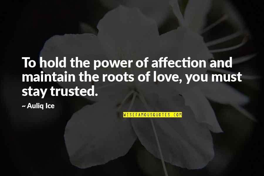 Forgiveness In A Relationship Quotes By Auliq Ice: To hold the power of affection and maintain