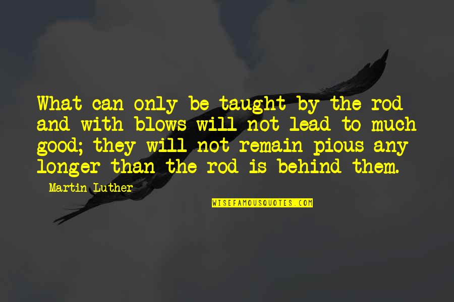 Forgivenesses Quotes By Martin Luther: What can only be taught by the rod