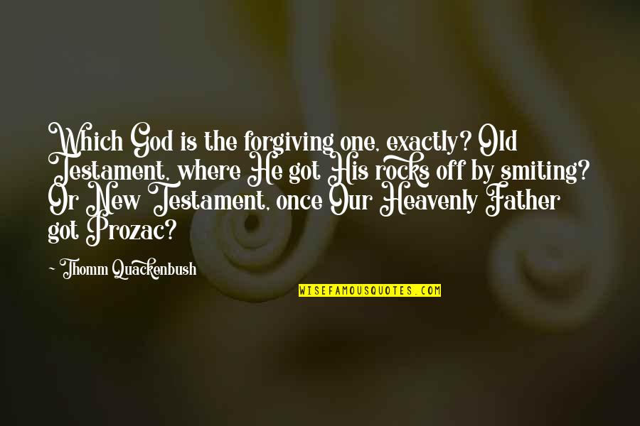 Forgiving God Quotes By Thomm Quackenbush: Which God is the forgiving one, exactly? Old