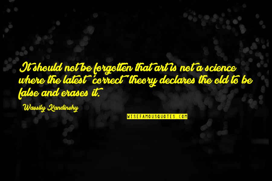 Forgotten Science Quotes By Wassily Kandinsky: It should not be forgotten that art is