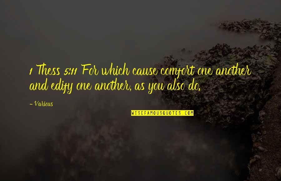 Forjet Quotes By Various: 1 Thess 5:11 For which cause comfort one