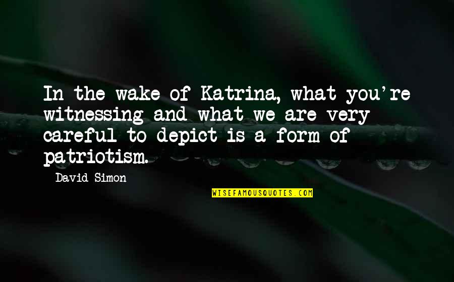Form Quotes By David Simon: In the wake of Katrina, what you're witnessing