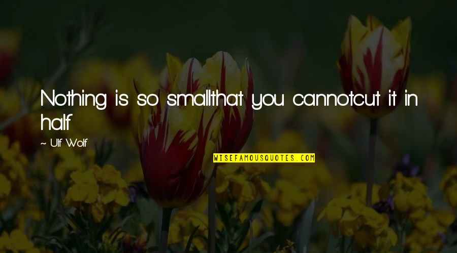 Formada Por Quotes By Ulf Wolf: Nothing is so smallthat you cannotcut it in