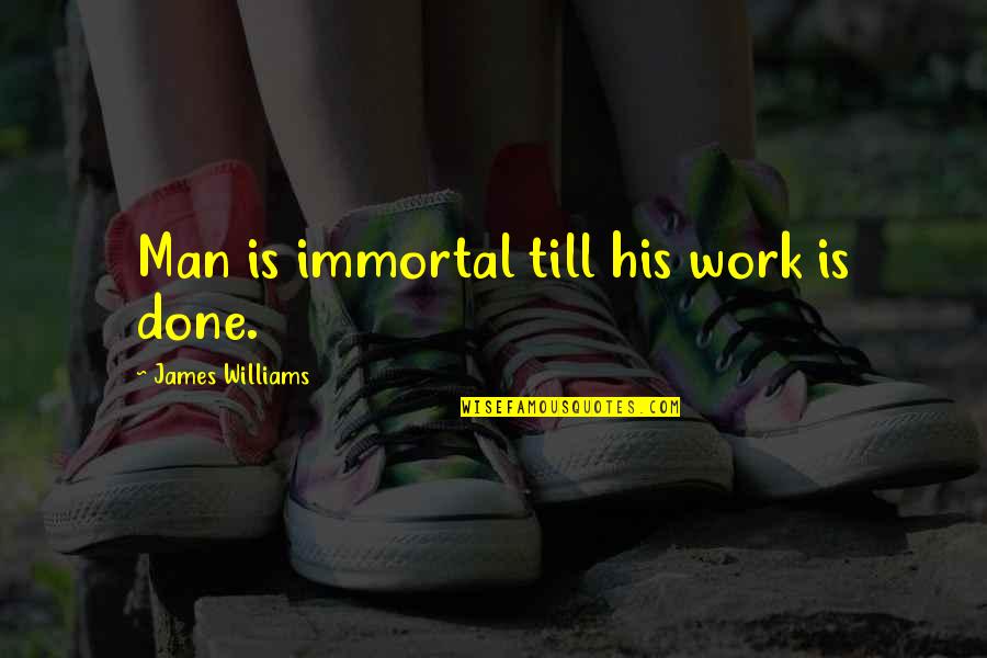 Formality Friendship Quotes By James Williams: Man is immortal till his work is done.