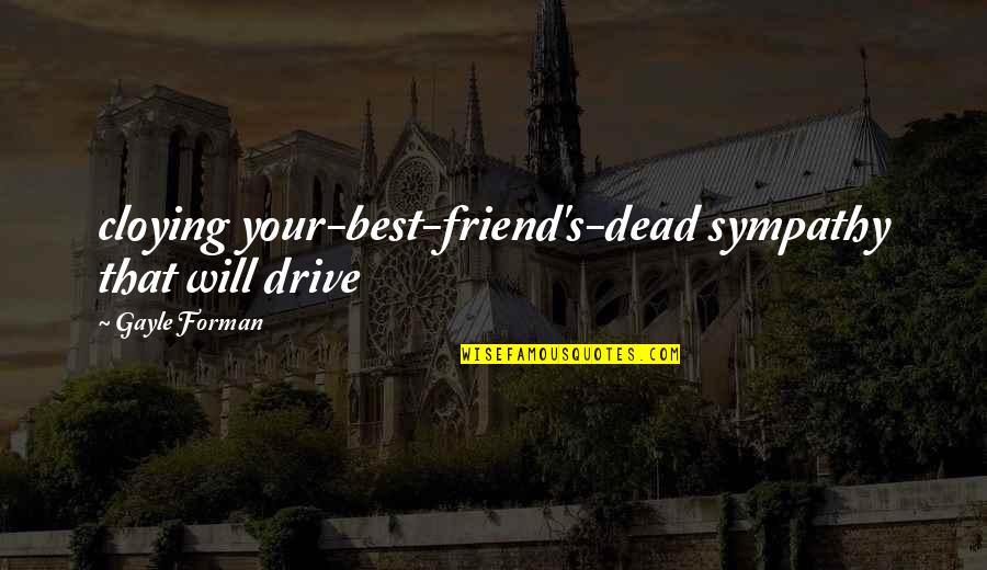 Forman Quotes By Gayle Forman: cloying your-best-friend's-dead sympathy that will drive Forman Quotes By Gayle Forman: cloying your-best-friend's-dead sympathy that will drive