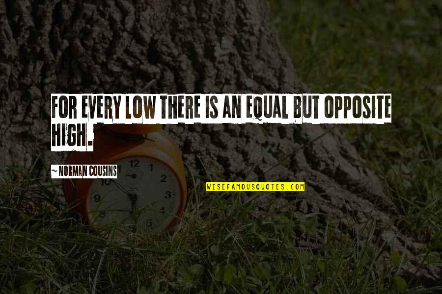 Formano Keramik Quotes By Norman Cousins: For every low there is an equal but Formano Keramik Quotes By Norman Cousins: For every low there is an equal but